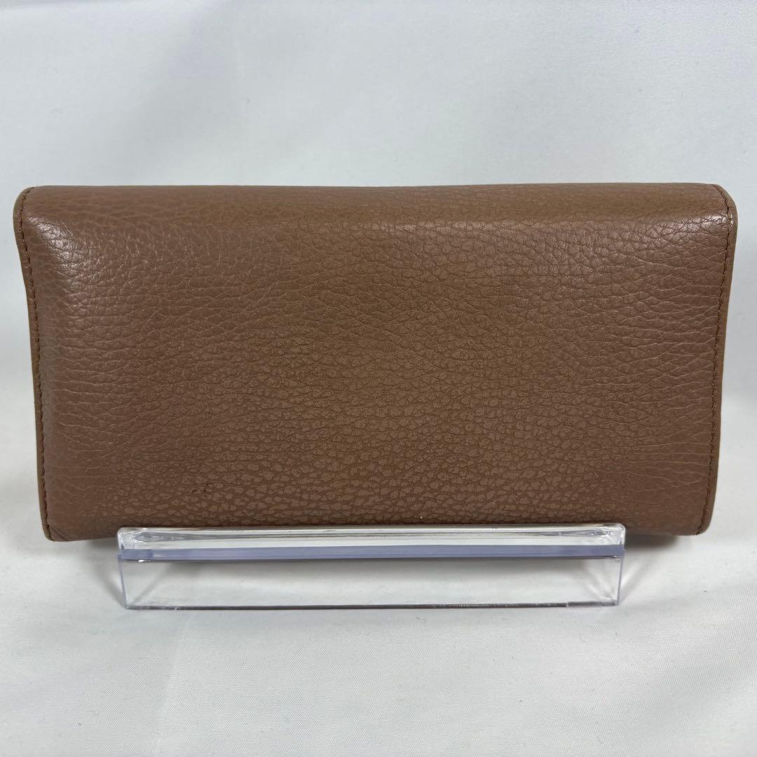 【良品】グッチ 長財布 マーモント フラップ 二つ折り ベージュ 456116