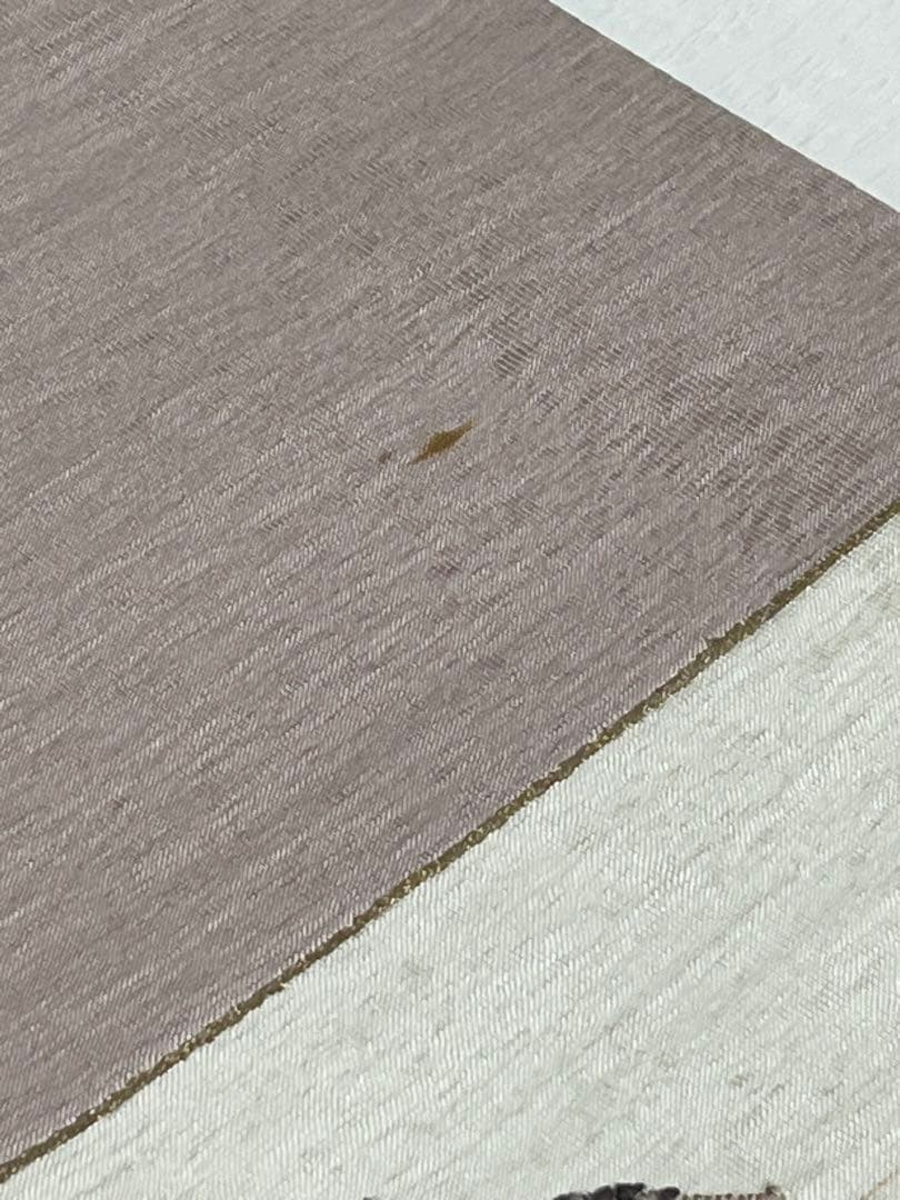 未使用 両面袋帯 長尺474cm 鶴牡丹山水小鳥文 金彩