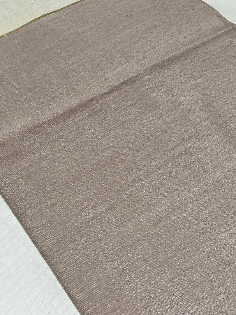 未使用 両面袋帯 長尺474cm 鶴牡丹山水小鳥文 金彩