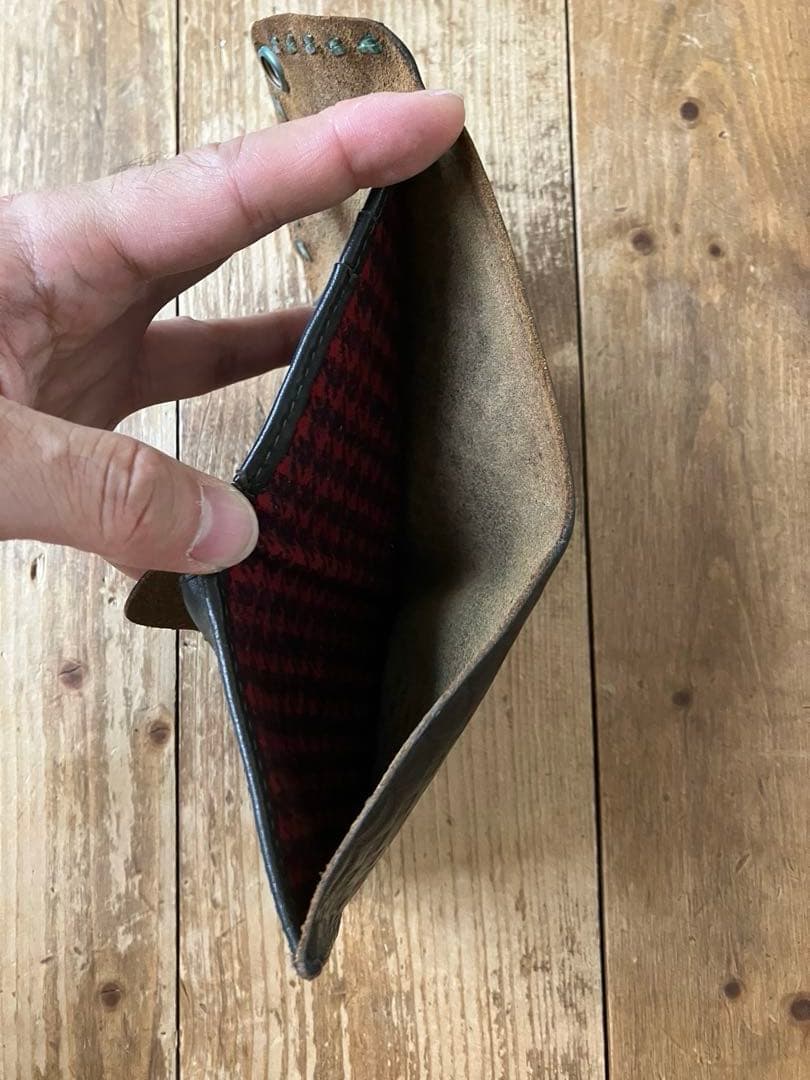 RRL DOUBLERL スタッズ 折り畳み財布 黒 レザー ダブルアールエル