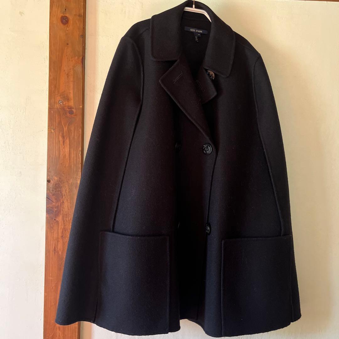 Sofie d’Hoore ケープ　コート　ネイビーブラック