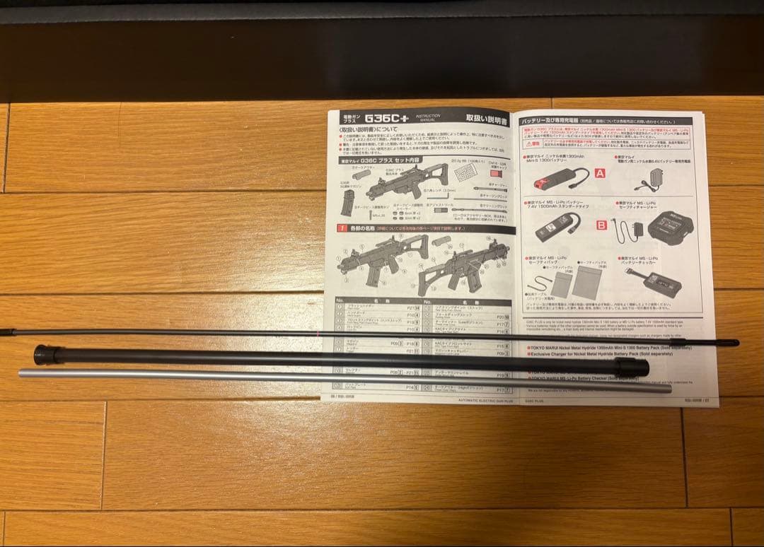 東京マルイ　電動ガンG36C+本体、バッテリー充電器セット