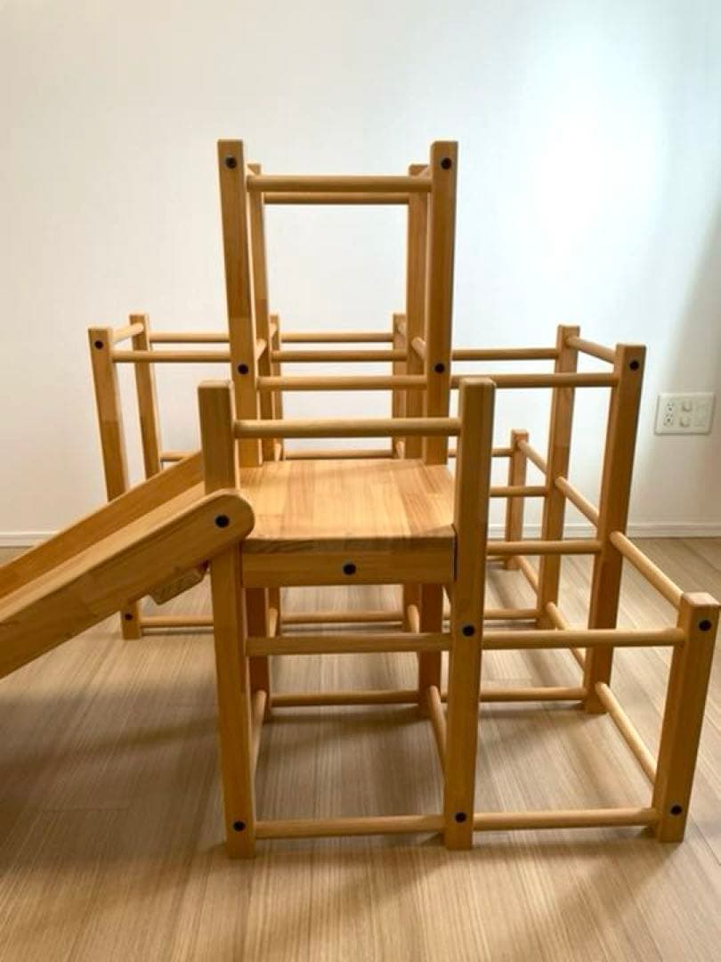 〈手作り木工房mooq〉すべり台付ジャングルジム100