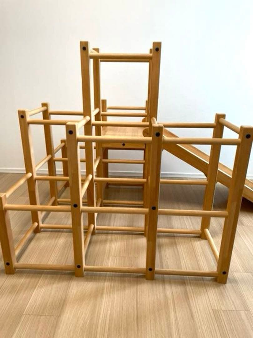 〈手作り木工房mooq〉すべり台付ジャングルジム100