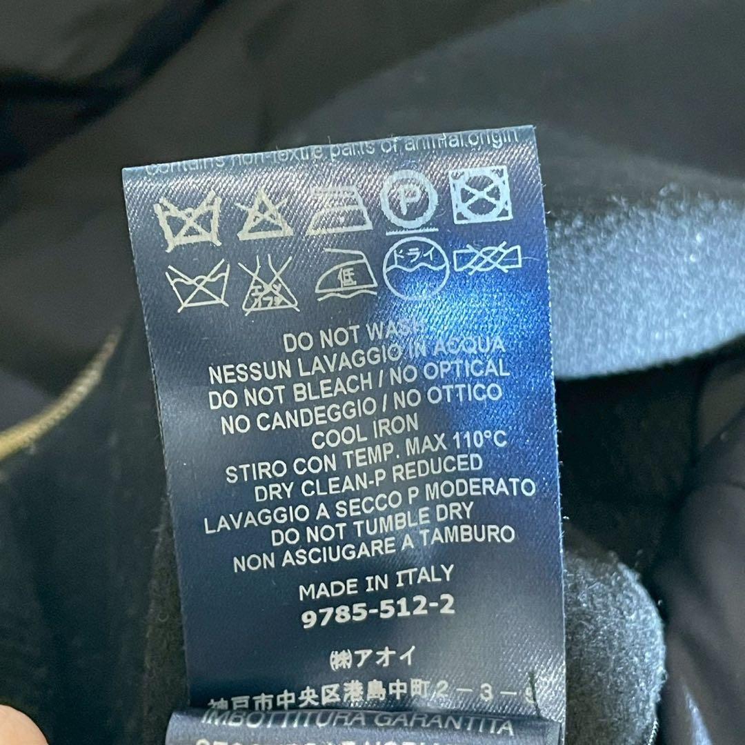 ①HERNO ヘルノ Aライン コンビダウンコート ネイビー系 レディース