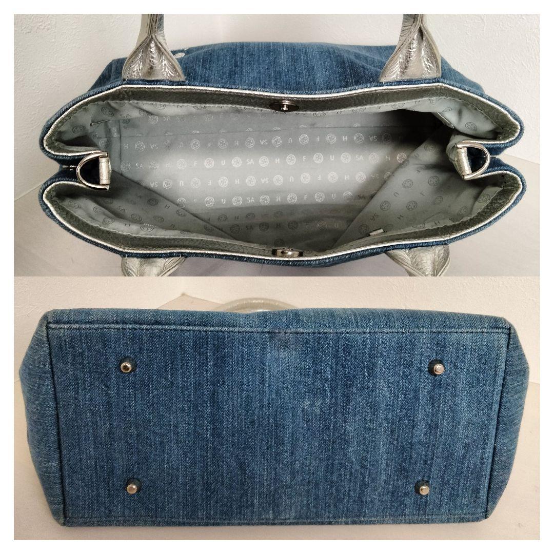 サロンドアルファード 2way ハンドバッグ デニム ショルダー スマイル