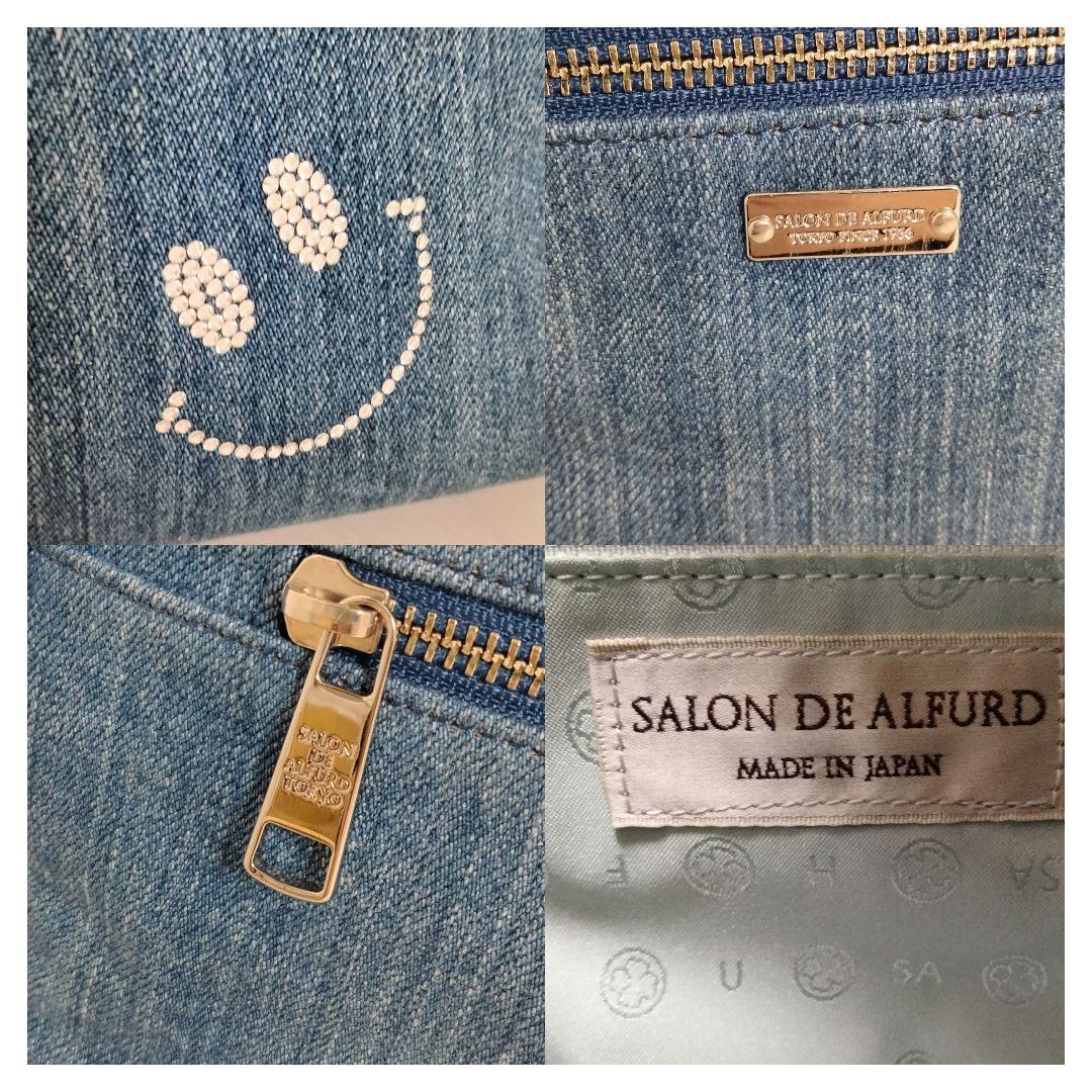 サロンドアルファード 2way ハンドバッグ デニム ショルダー スマイル