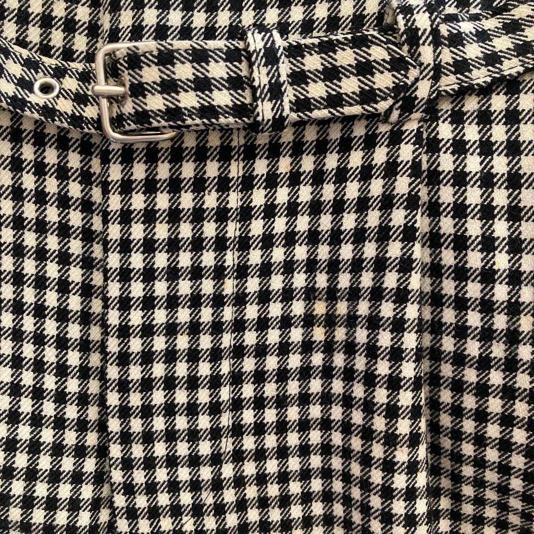 ハイウエスト 白黒チェック ウール秋冬パンツ　レディースM 1987年　川久保怜