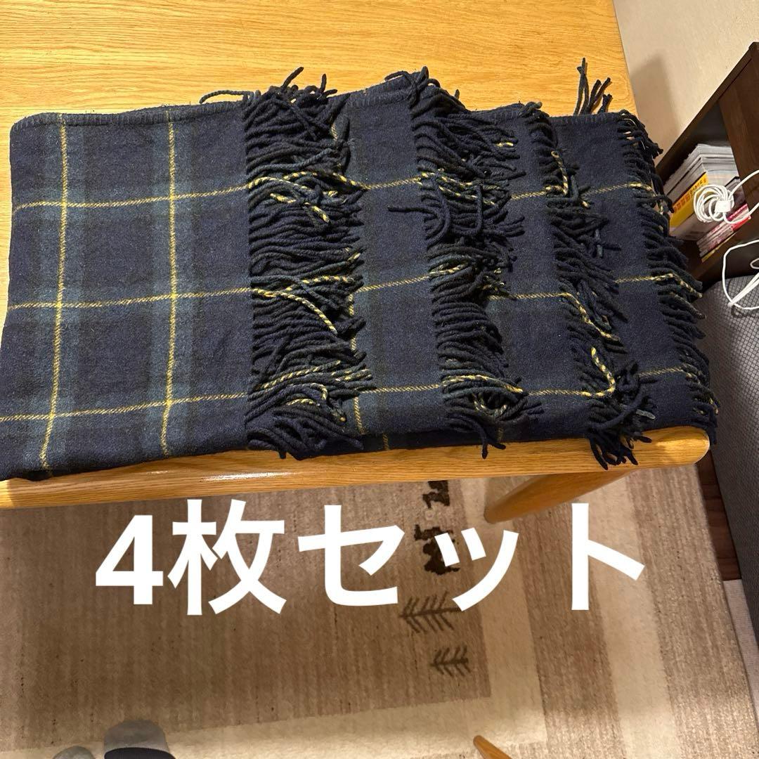 ラルフローレン　ブランケットネイビー✖️4枚