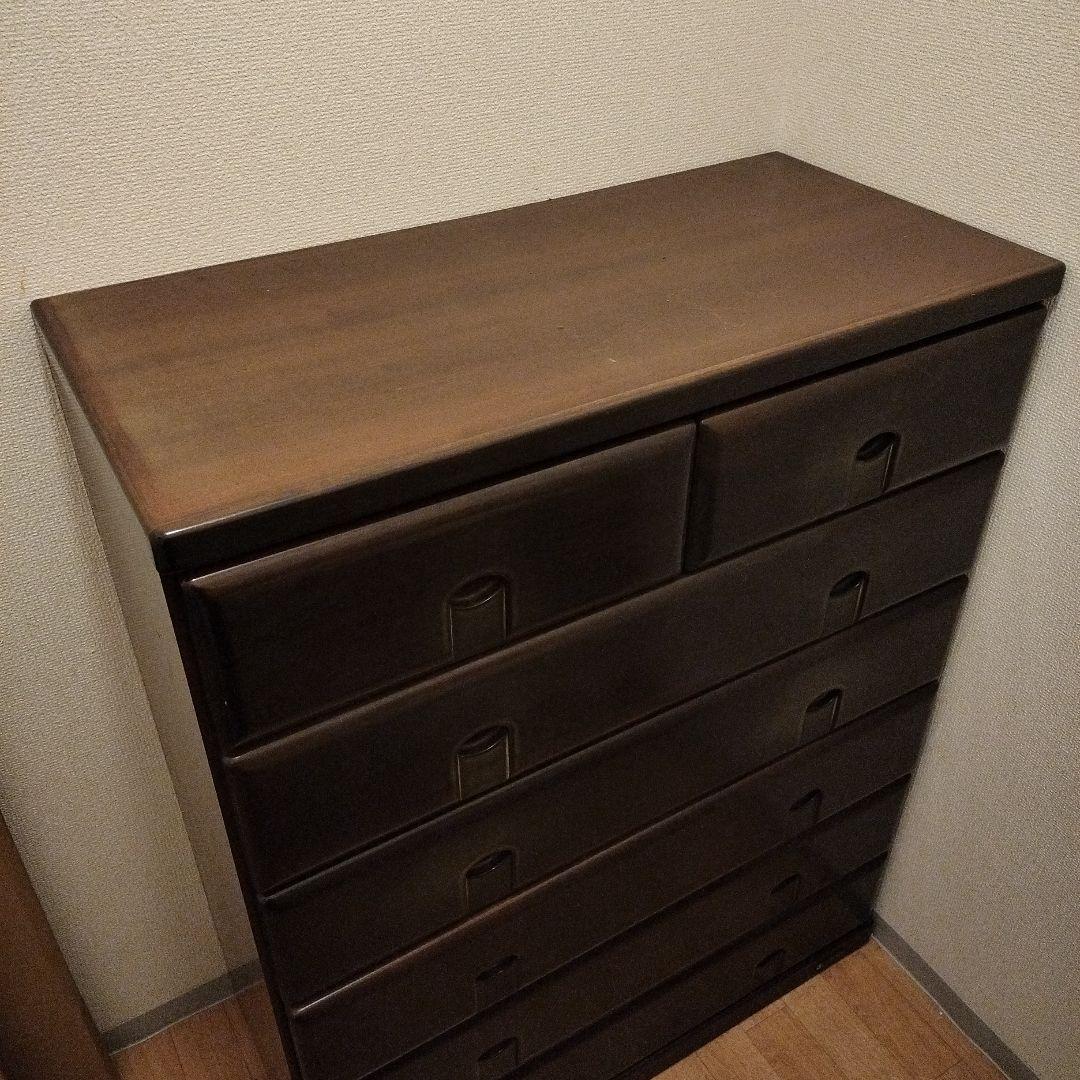 大塚家具★ダークブラウン 6段チェスト 桐タンス着物収納