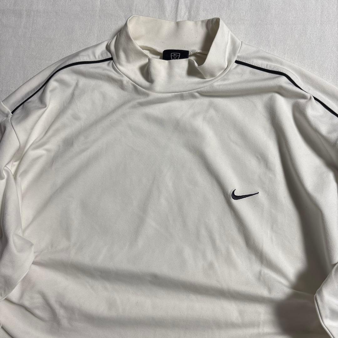 90s OLD NIKE GOLF モックネック ロンT 刺繍ロゴ カットソー