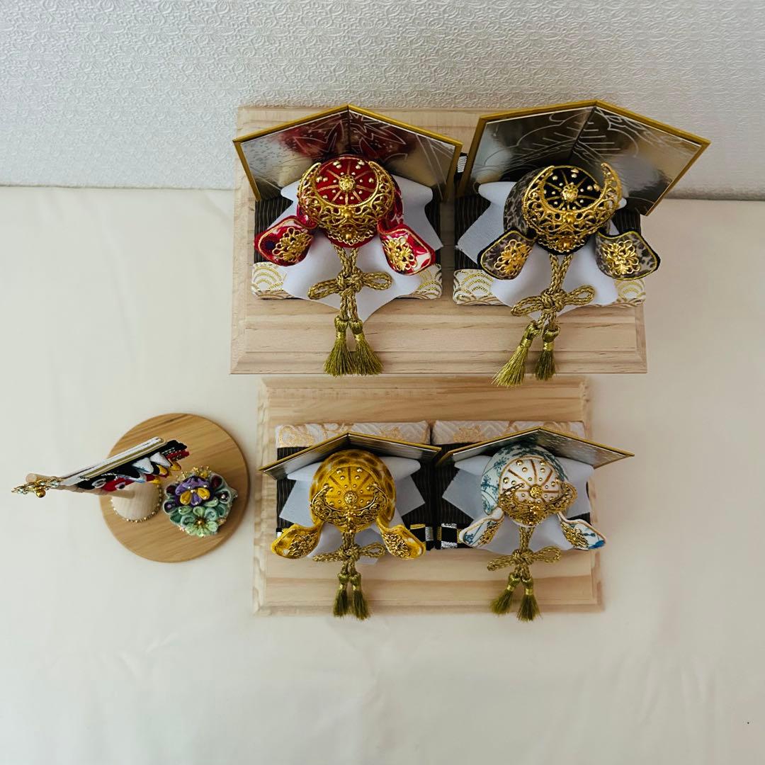 兜　五月人形　鯉のぼり　おしゃれ兜　リバティ　ハンドメイド　つまみ細工　可愛い