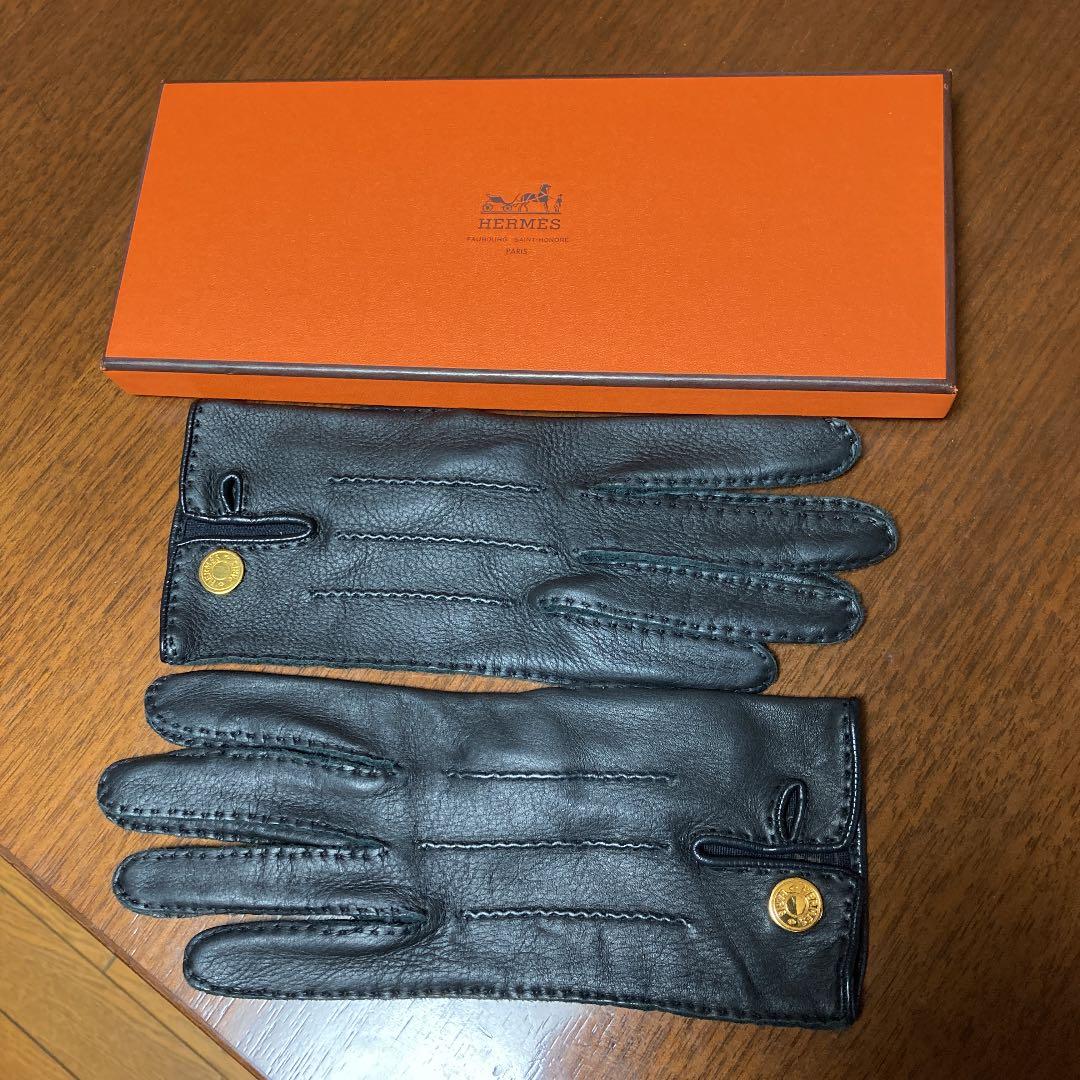 お値下げしました。エルメス美品　ラムレザーグローブ　7