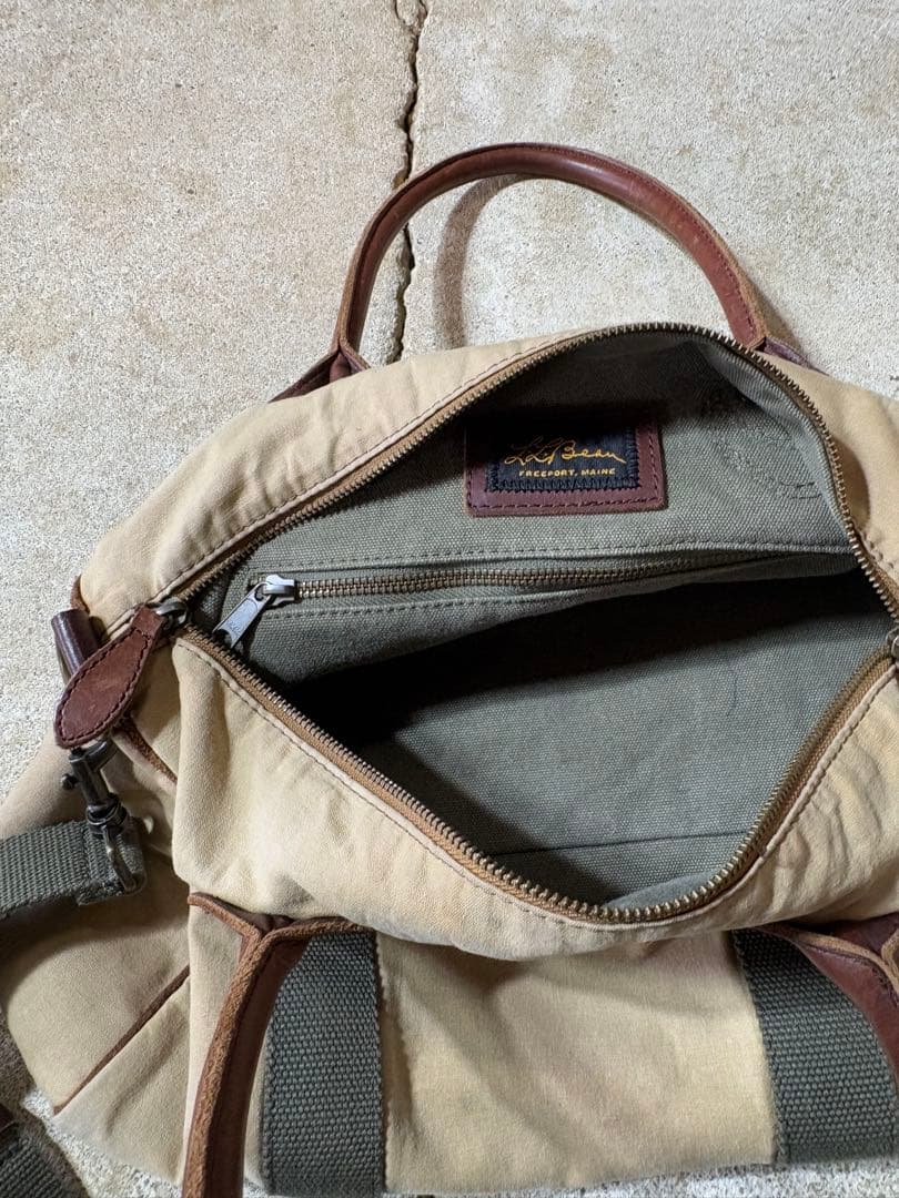 llbean レザーハンドル ボストンバッグ