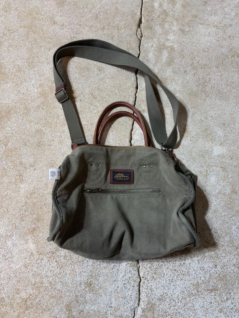 llbean レザーハンドル ボストンバッグ