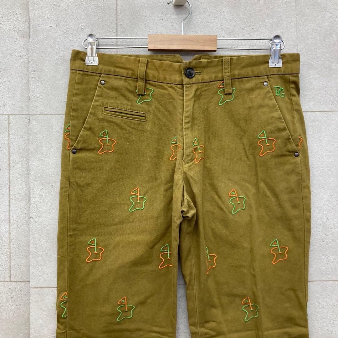PEARLY GATES ゴルフパンツ 刺繍 サイズ4 カーキ ストレッチ