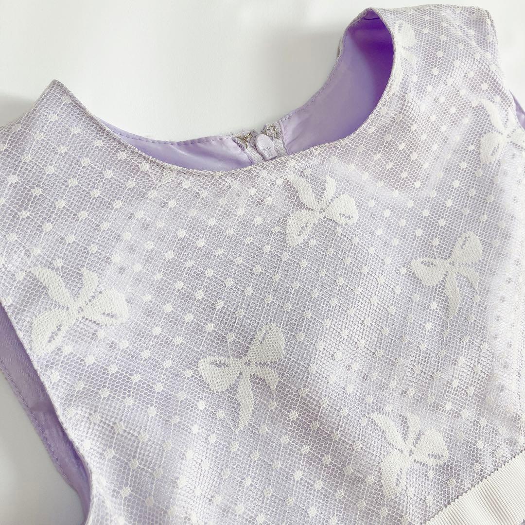 ラベンダー×ホワイト 120 セレモニー 入学 卒園 発表会 フォーマル