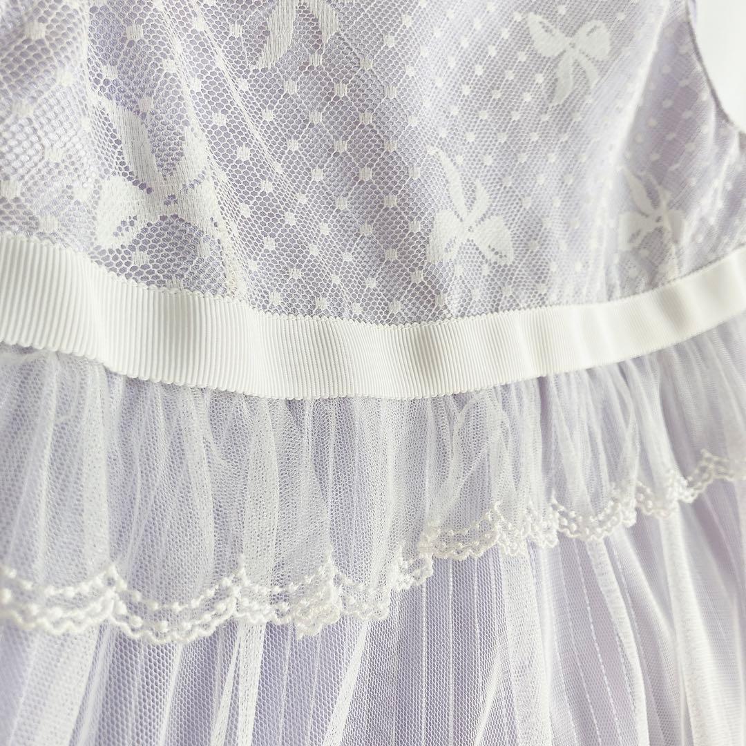 ラベンダー×ホワイト 120 セレモニー 入学 卒園 発表会 フォーマル