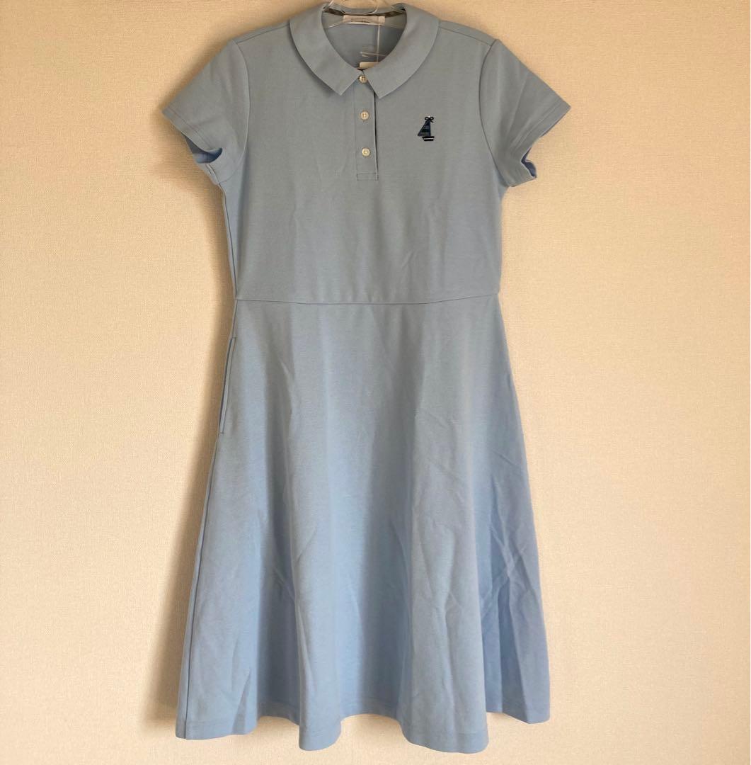 ★新品タグ付★ファミリア 160 ワンピース 水色 人気 定番 鹿の子 女の子