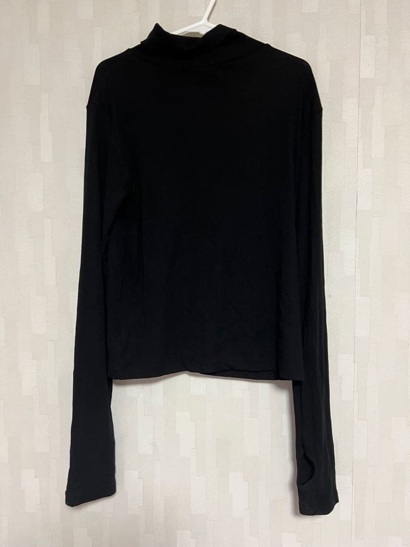 DimMoire ディムモアール ロゴ刺繍ハイネックトップス ブラック