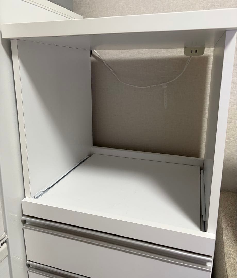 (期間限定出品)大川家具 レンジ台 食器棚 キッチンボード レンジラック 幅48