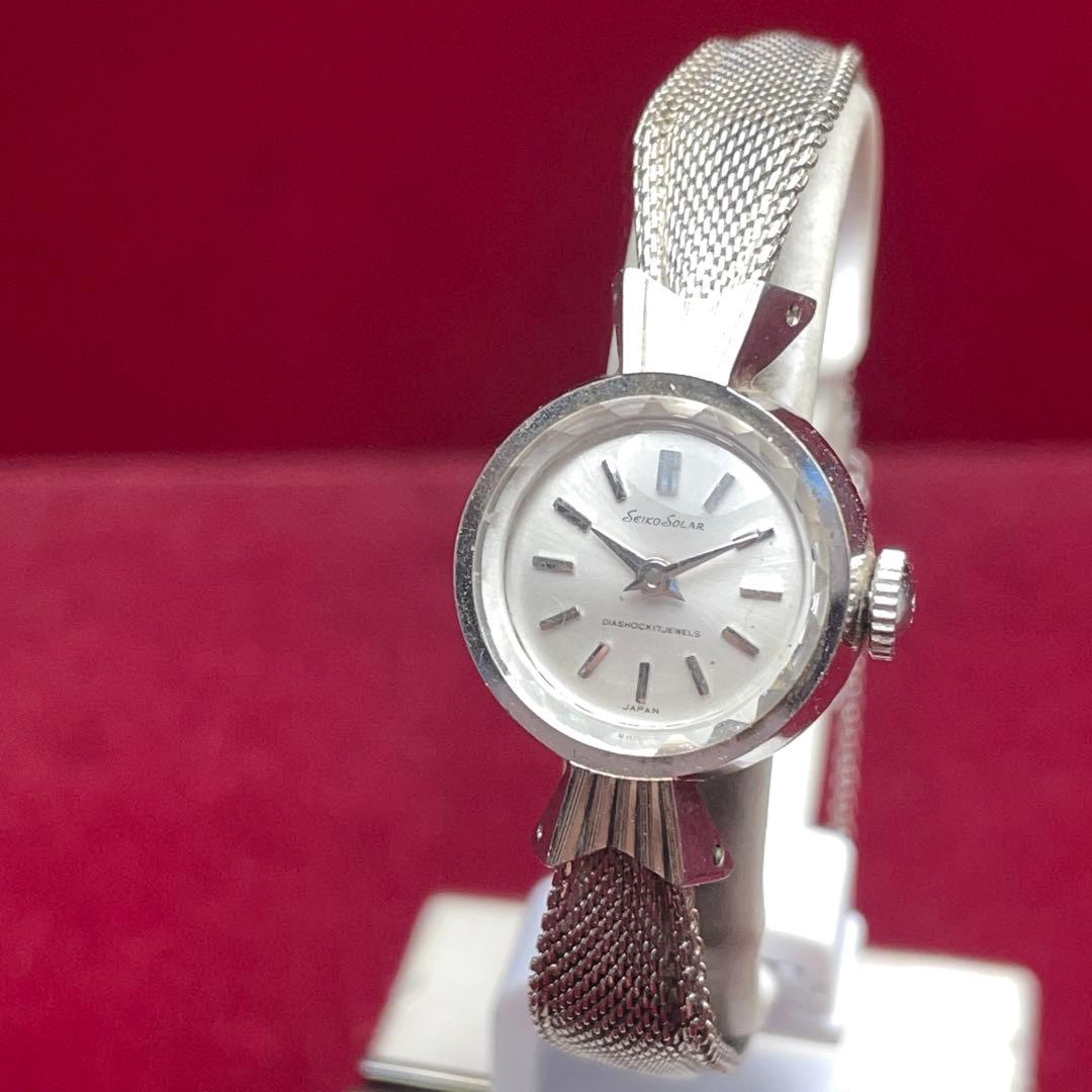 デッドストック 未使用 SEIKO SOLAR 手巻 変わりラグ 純正SSブレス