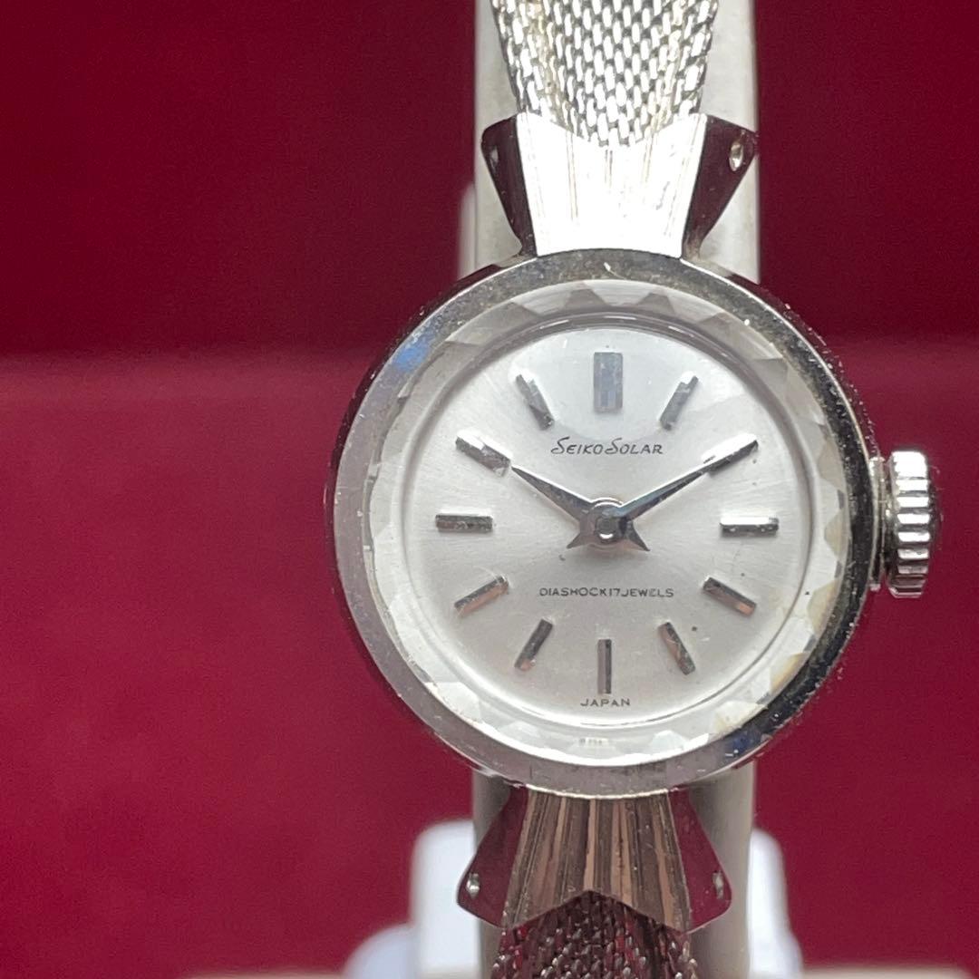 デッドストック 未使用 SEIKO SOLAR 手巻 変わりラグ 純正SSブレス