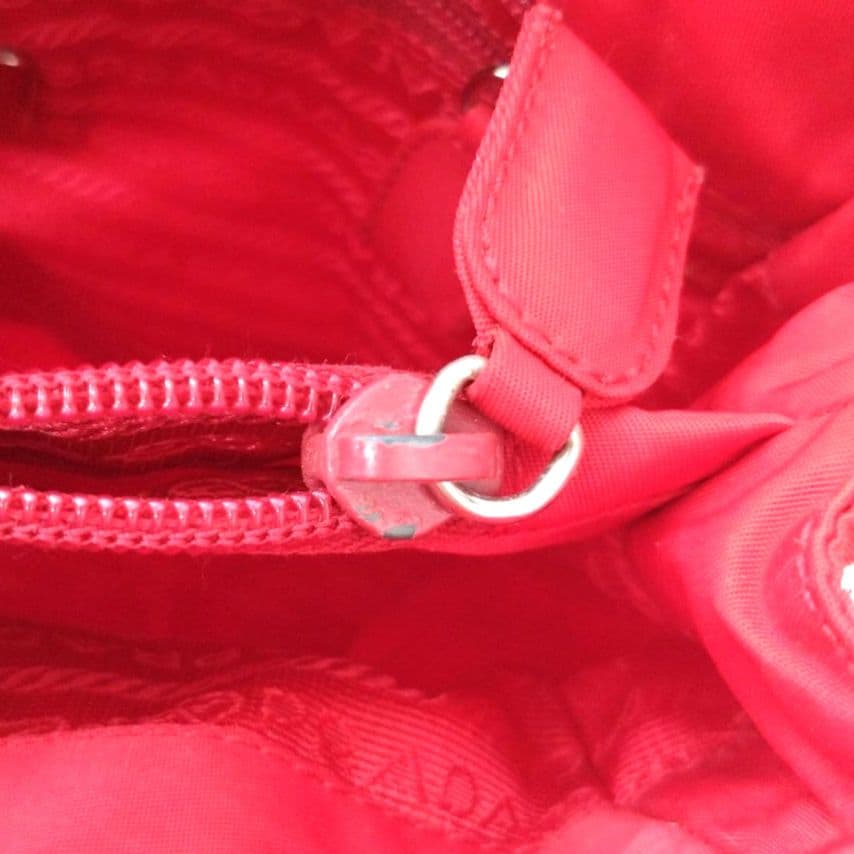 良品 PRADA プラダ トートバッグ ハンドバッグ　ナイロン　レッド　赤