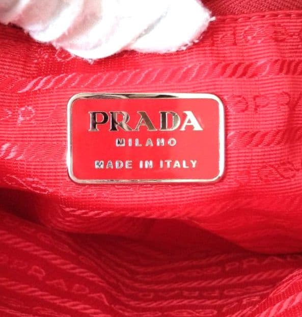 良品 PRADA プラダ トートバッグ ハンドバッグ　ナイロン　レッド　赤