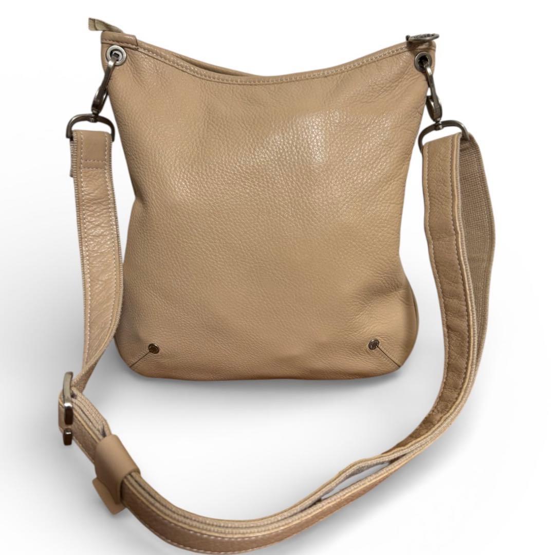ロンシャン　Longchamp レザー ショルダーバッグ 明るいベージュ 美品