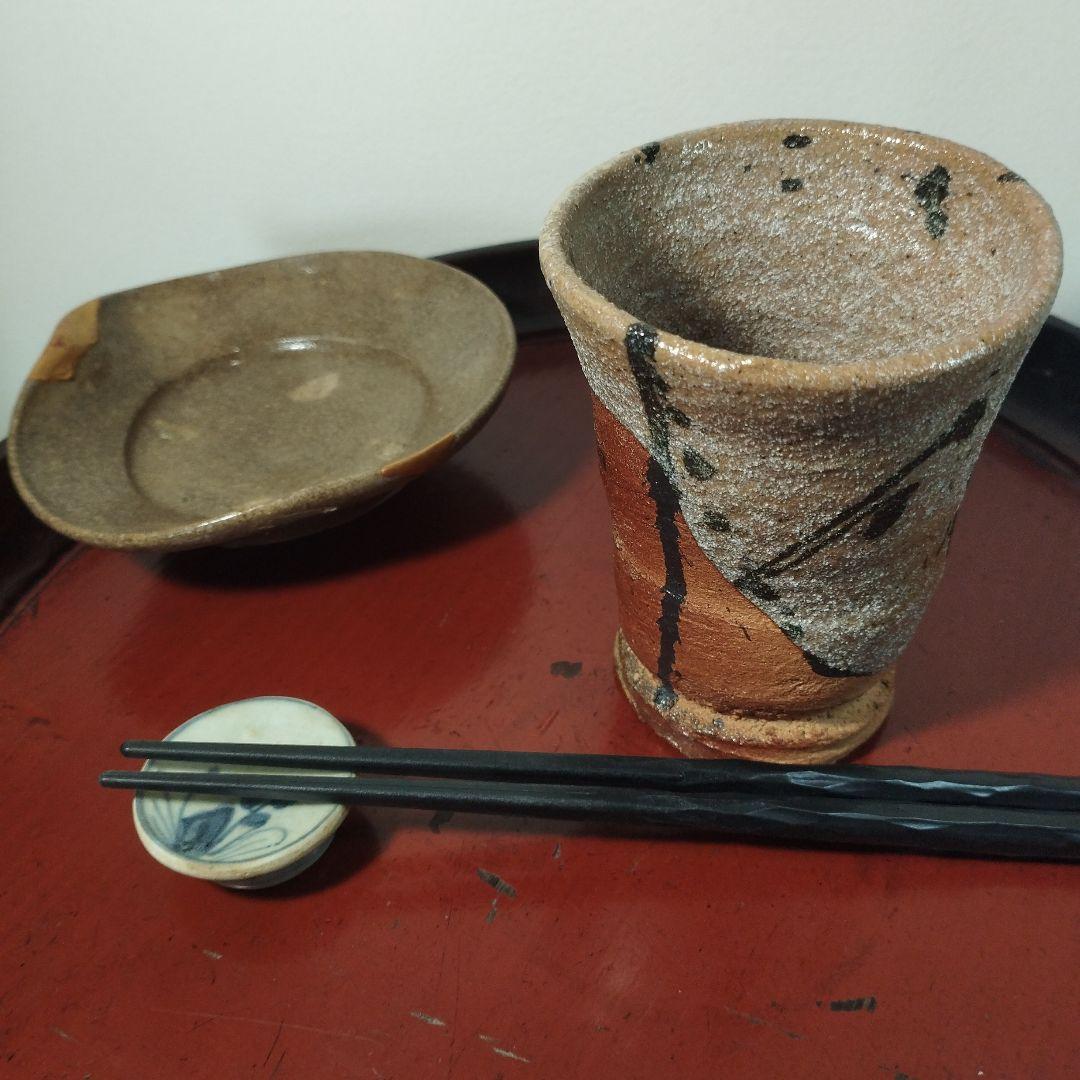 値下げしました　人気作家　鈴木五郎氏の作品　唐津カップ　湯呑