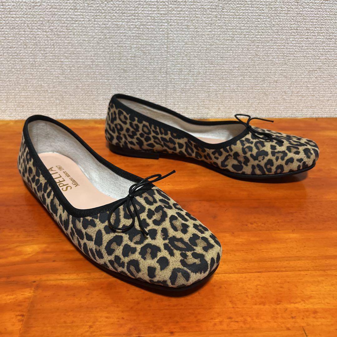❀未使用品 SPELTA　スペルタ　バレエシューズ　レオパード 38 24.5