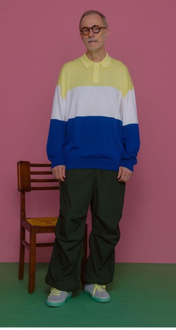 Graphpaper Suvin Tricolo Polo ニット ポロシャツ