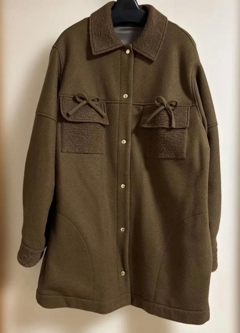 mi__na✫ プレッツェル　リボンジャケット　ブラウン