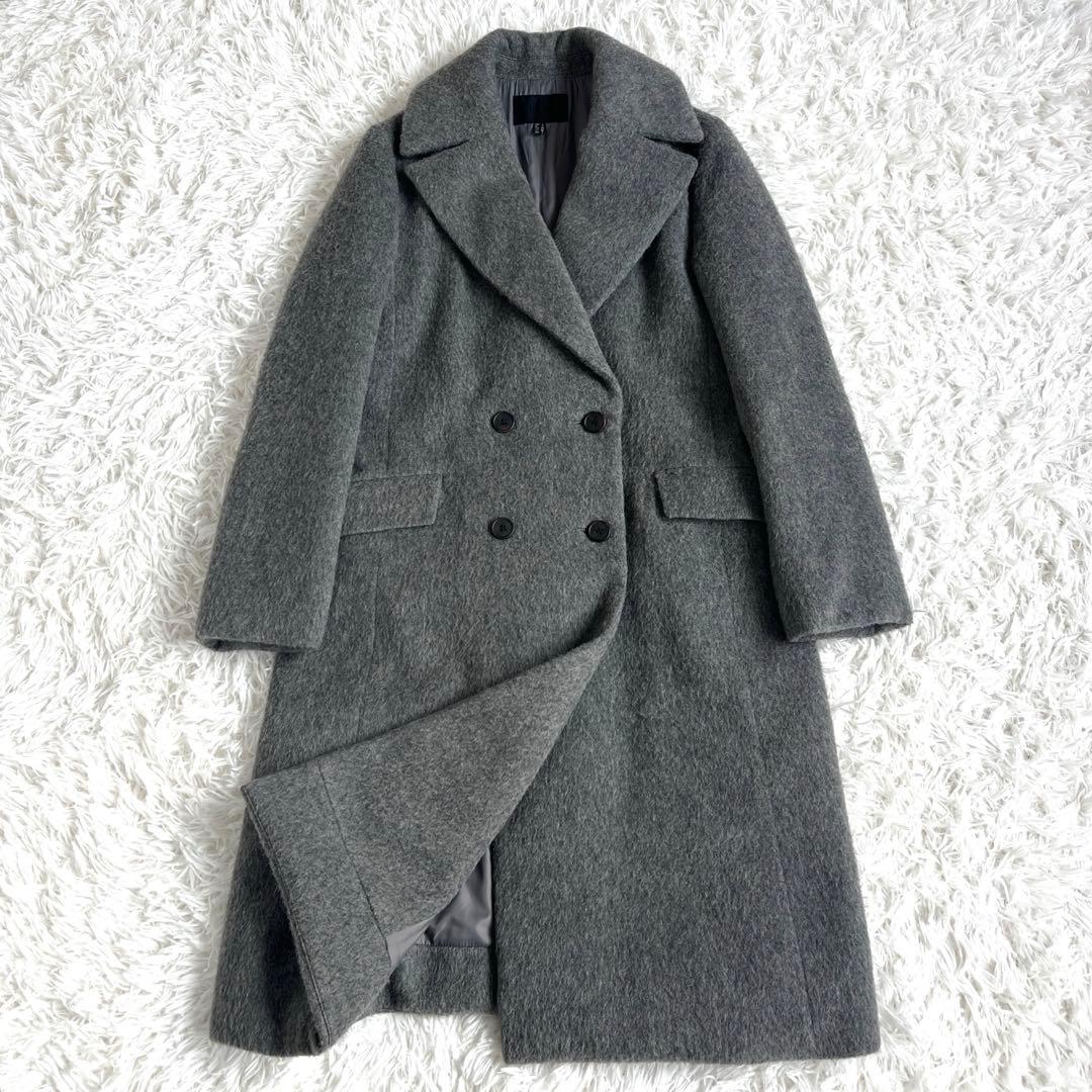 美品☆ ICB チェスターダウンコート　アルパカ混　グレー　M〜Lサイズ