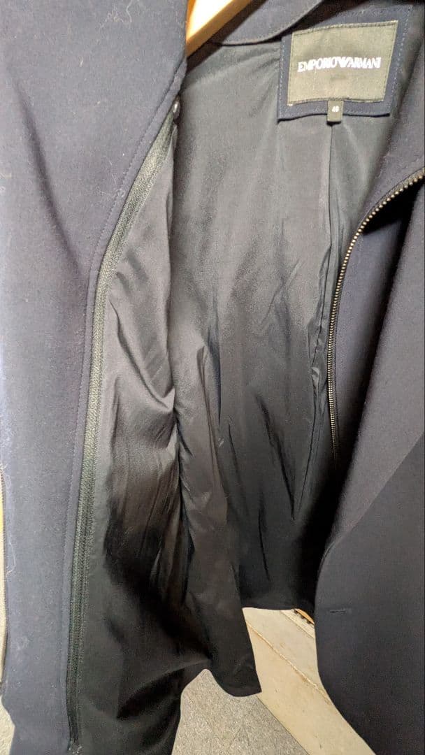 エンポリオアルマーニ テーラードジャケット 48 ストレッチ素材 襟取り外し可