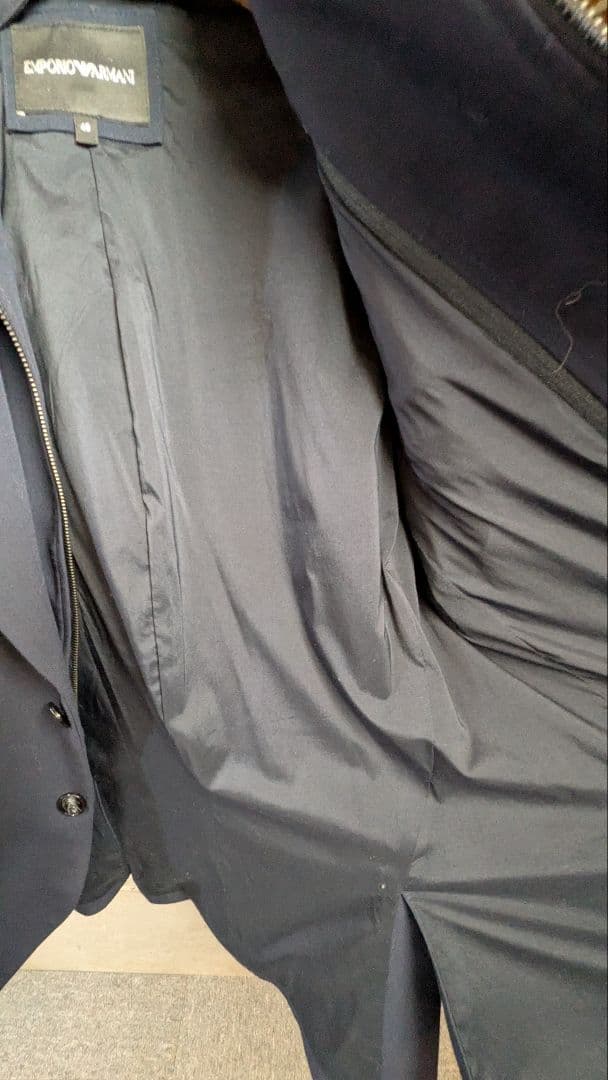エンポリオアルマーニ テーラードジャケット 48 ストレッチ素材 襟取り外し可