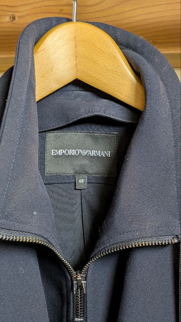 エンポリオアルマーニ テーラードジャケット 48 ストレッチ素材 襟取り外し可