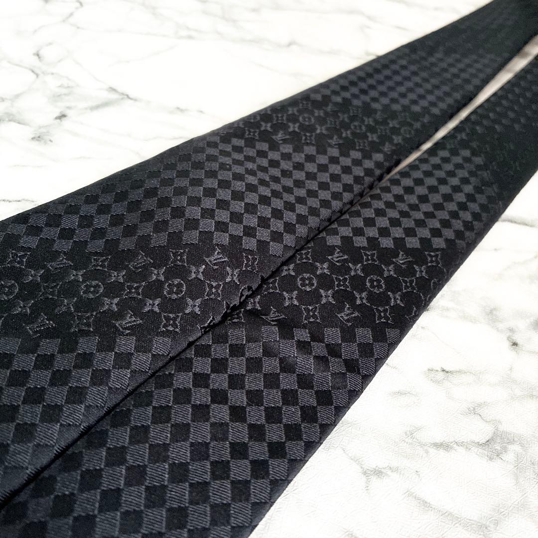 ✨未使用箱付き✨ルイヴィトン　ダミエミックスモノグラム　ブラック　ネクタイ