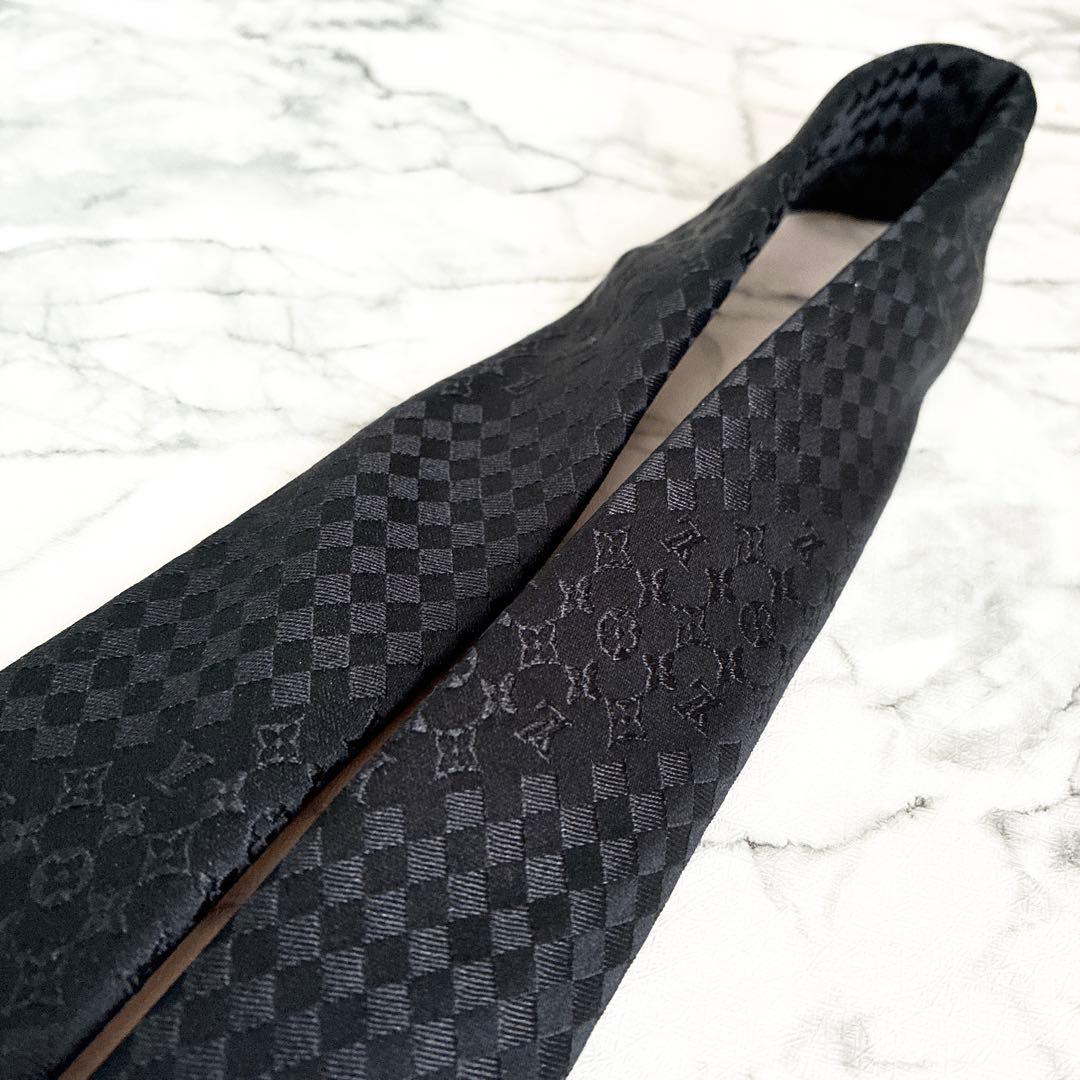 ✨未使用箱付き✨ルイヴィトン　ダミエミックスモノグラム　ブラック　ネクタイ