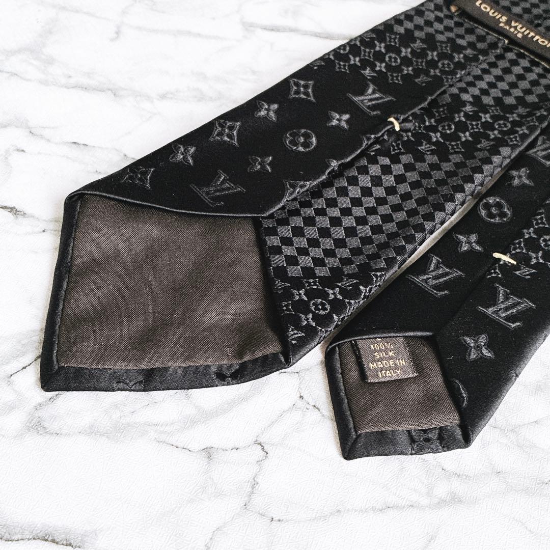 ✨未使用箱付き✨ルイヴィトン　ダミエミックスモノグラム　ブラック　ネクタイ