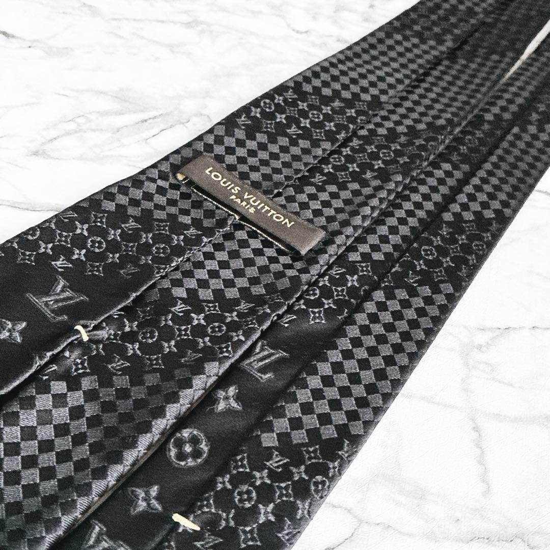 ✨未使用箱付き✨ルイヴィトン　ダミエミックスモノグラム　ブラック　ネクタイ