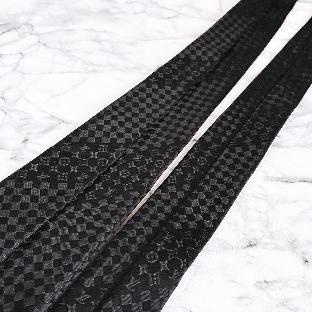 ✨未使用箱付き✨ルイヴィトン　ダミエミックスモノグラム　ブラック　ネクタイ