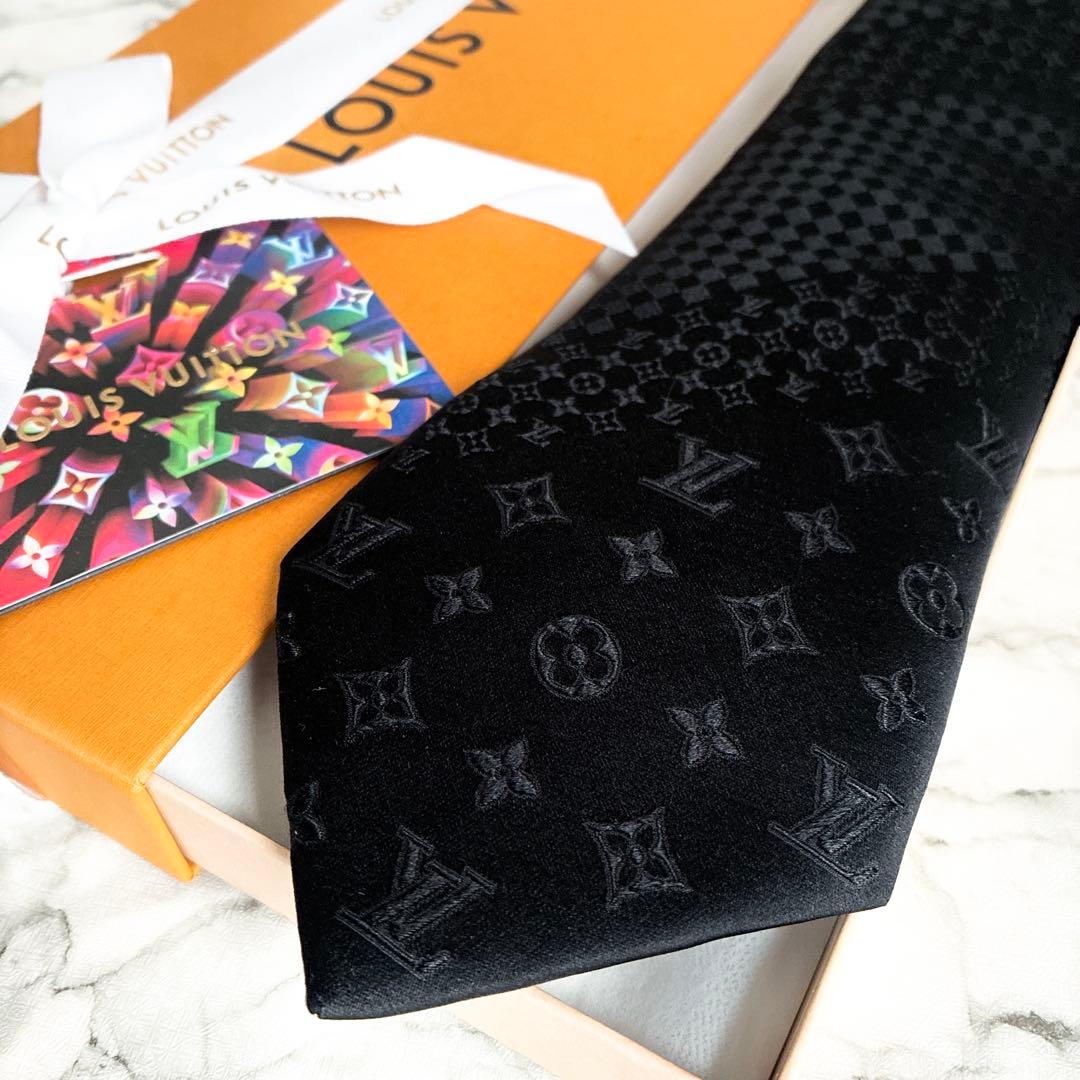 ✨未使用箱付き✨ルイヴィトン　ダミエミックスモノグラム　ブラック　ネクタイ