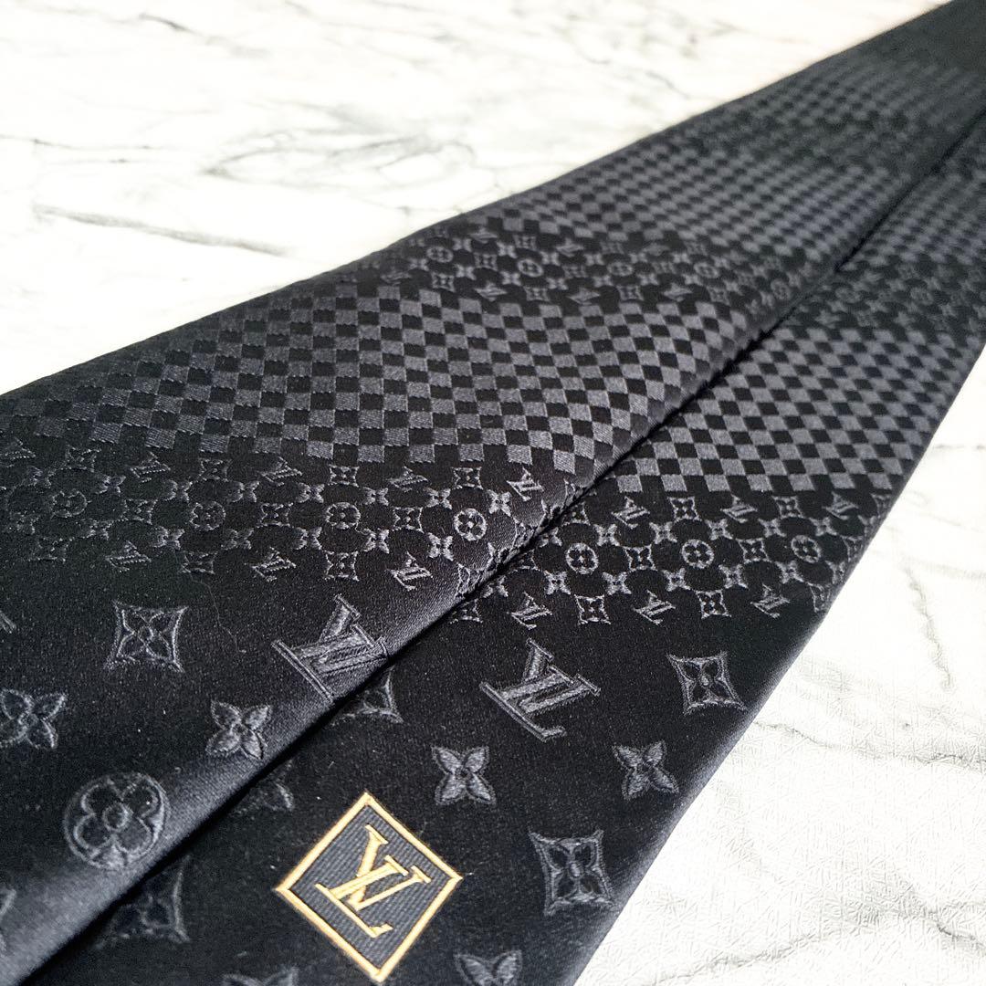 ✨未使用箱付き✨ルイヴィトン　ダミエミックスモノグラム　ブラック　ネクタイ
