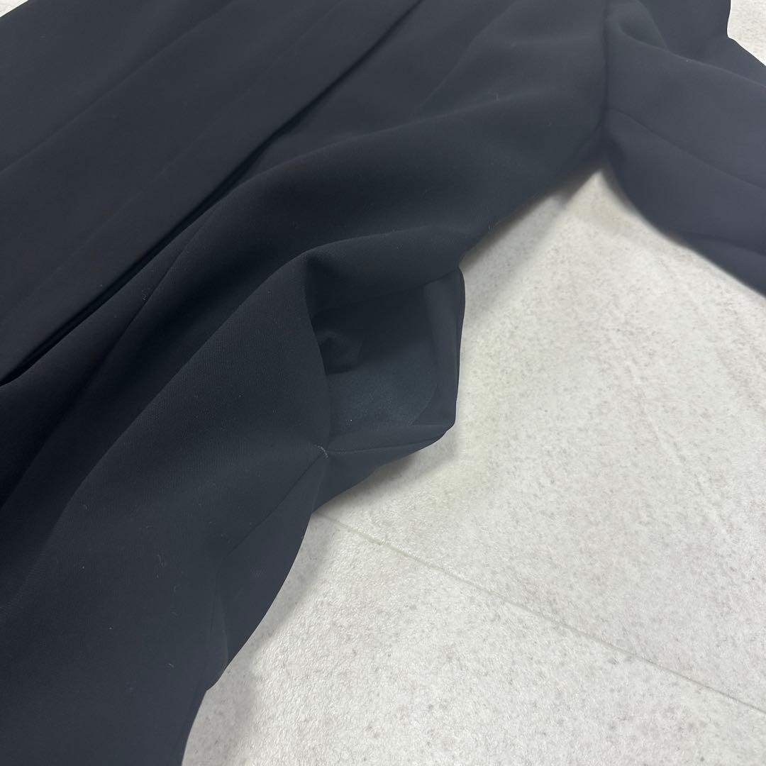 美品【東京ソワール】ライナー付 ステンカラーコート 2way ロング 比翼 黒