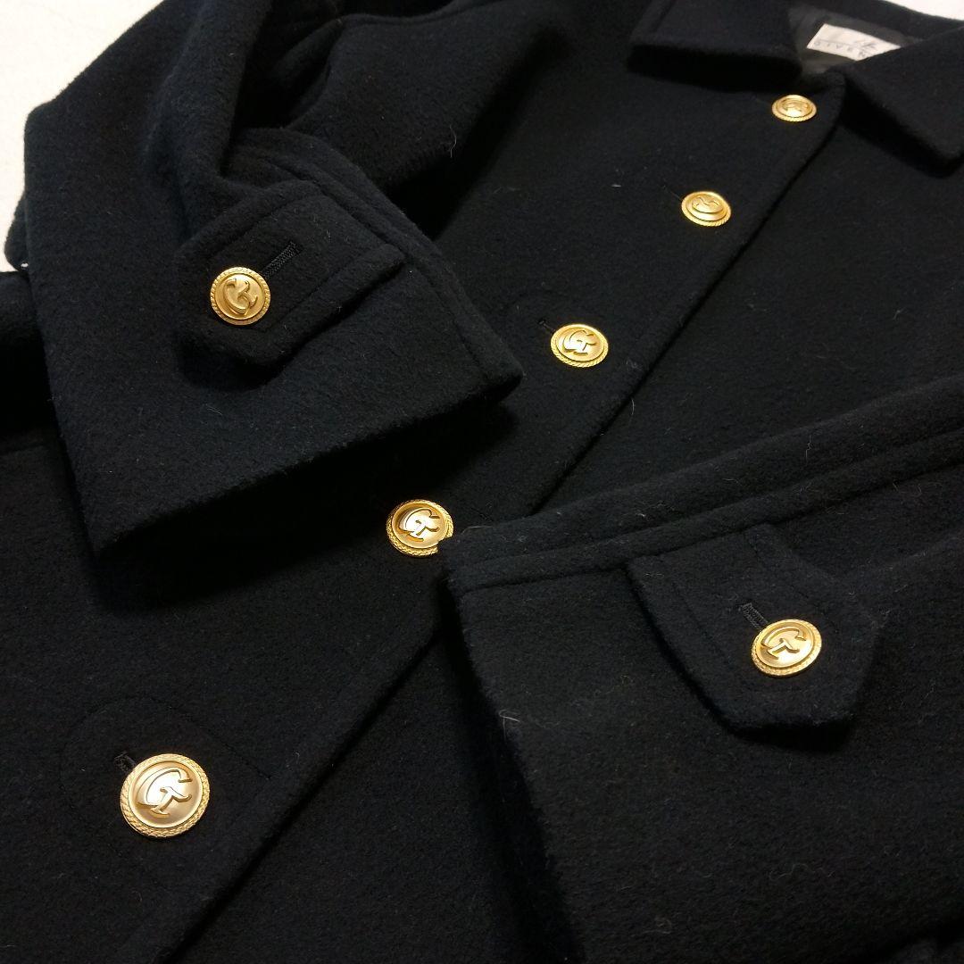 Life GIVENCHY ウール カシミヤ ロングコート 金ボタン 黒 11号
