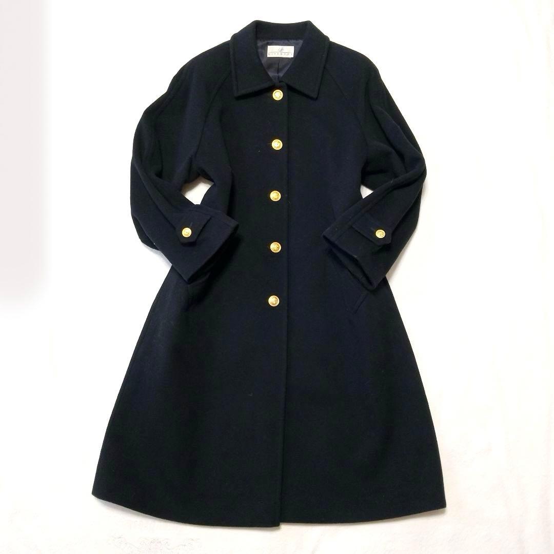 Life GIVENCHY ウール カシミヤ ロングコート 金ボタン 黒 11号