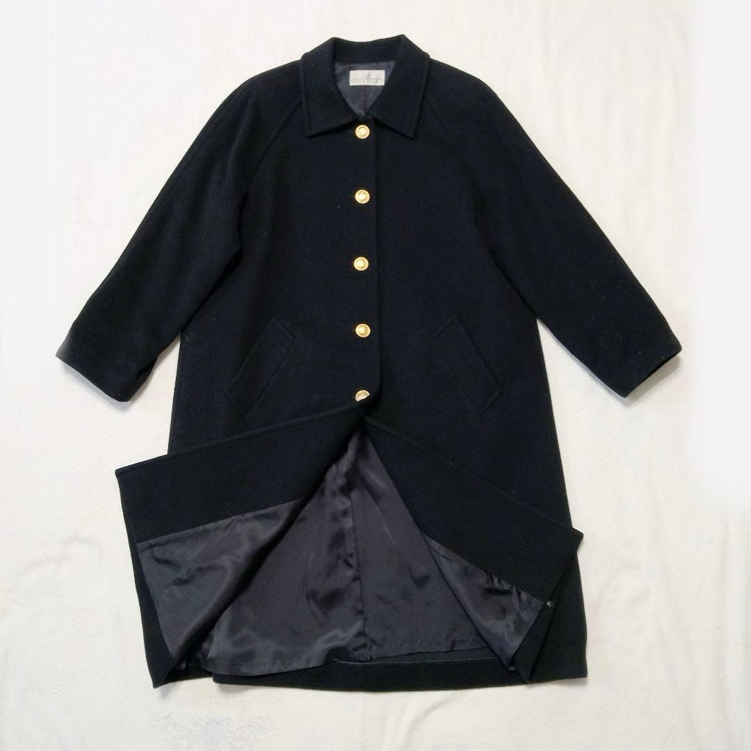 Life GIVENCHY ウール カシミヤ ロングコート 金ボタン 黒 11号