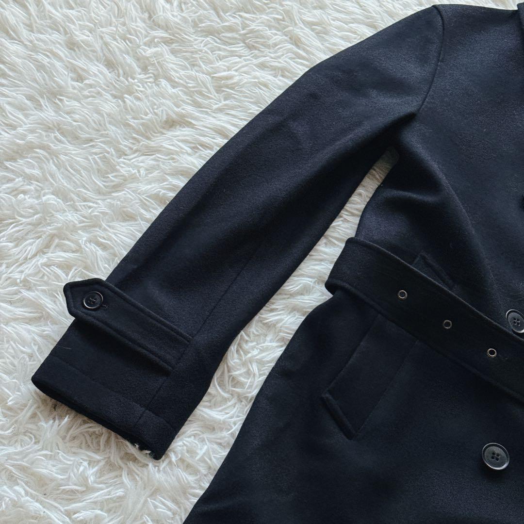 マッキントッシュ ウールコート ダブルブレスト ベルト付き 38サイズ ブラック